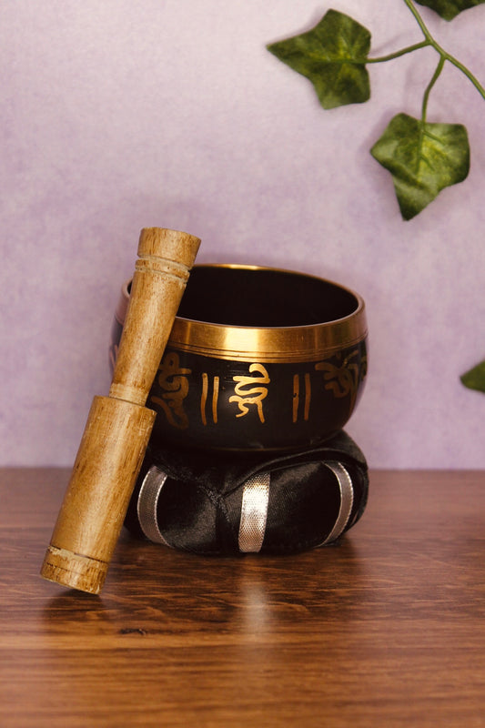 Bronze Tibetan Singing Bowl 3” Diameter with Striker & Cushion